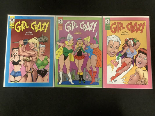 Girl Crazy #1-3 Complete Comic Set, Dark Horse Comics, #1 Dave Stevens Cover