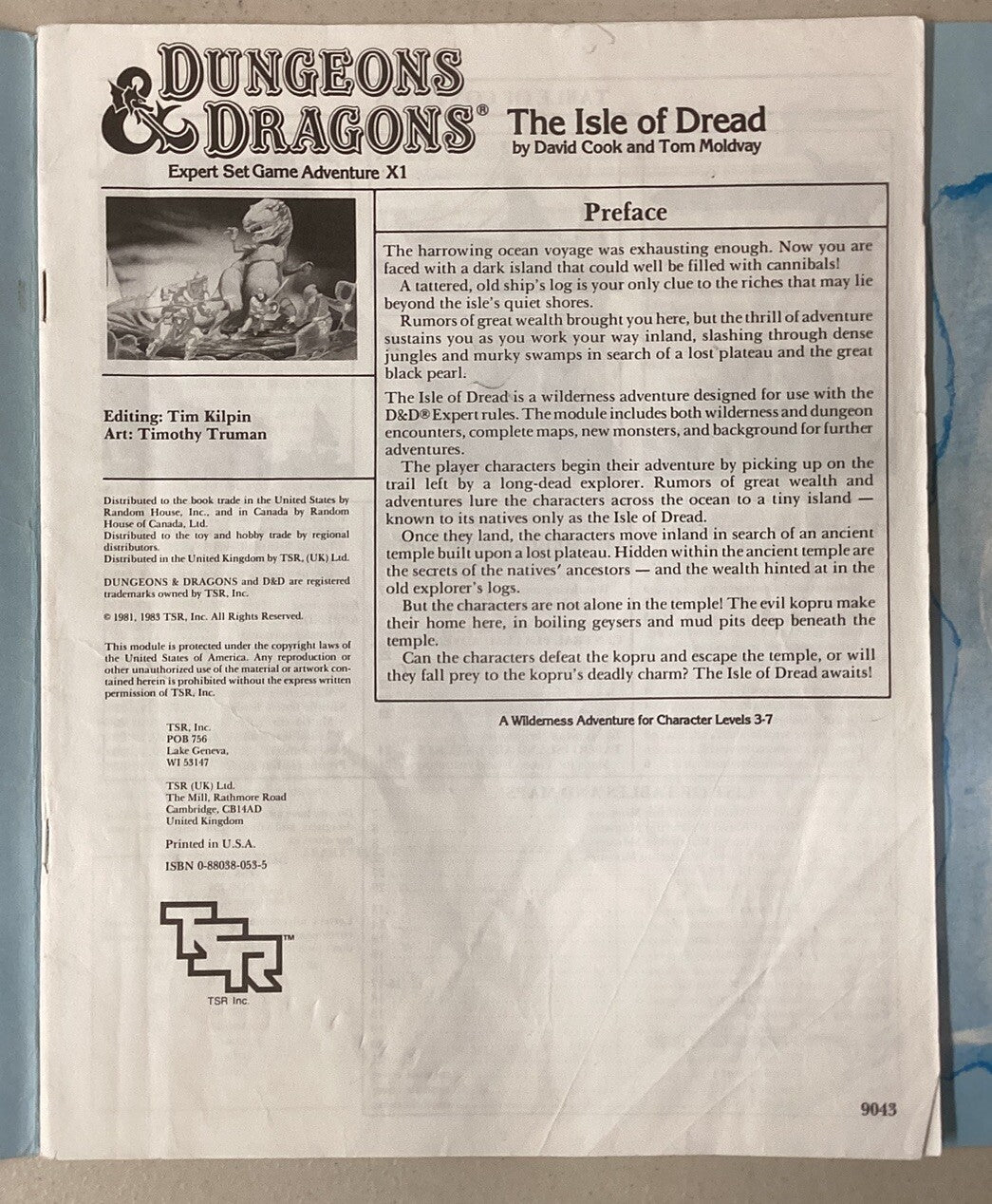 D&D Module X1-The Isle of Dread (Orange)-Dungeons & Dragons-TSR 9043 With Map D1