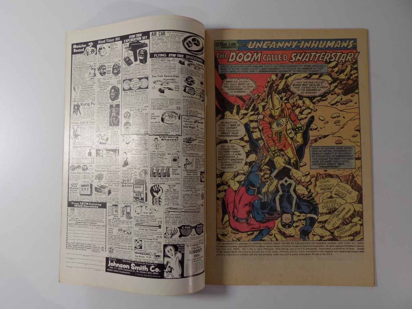 Inhumans #4 Marvel Comic Price Variant! April 1976 Fine+