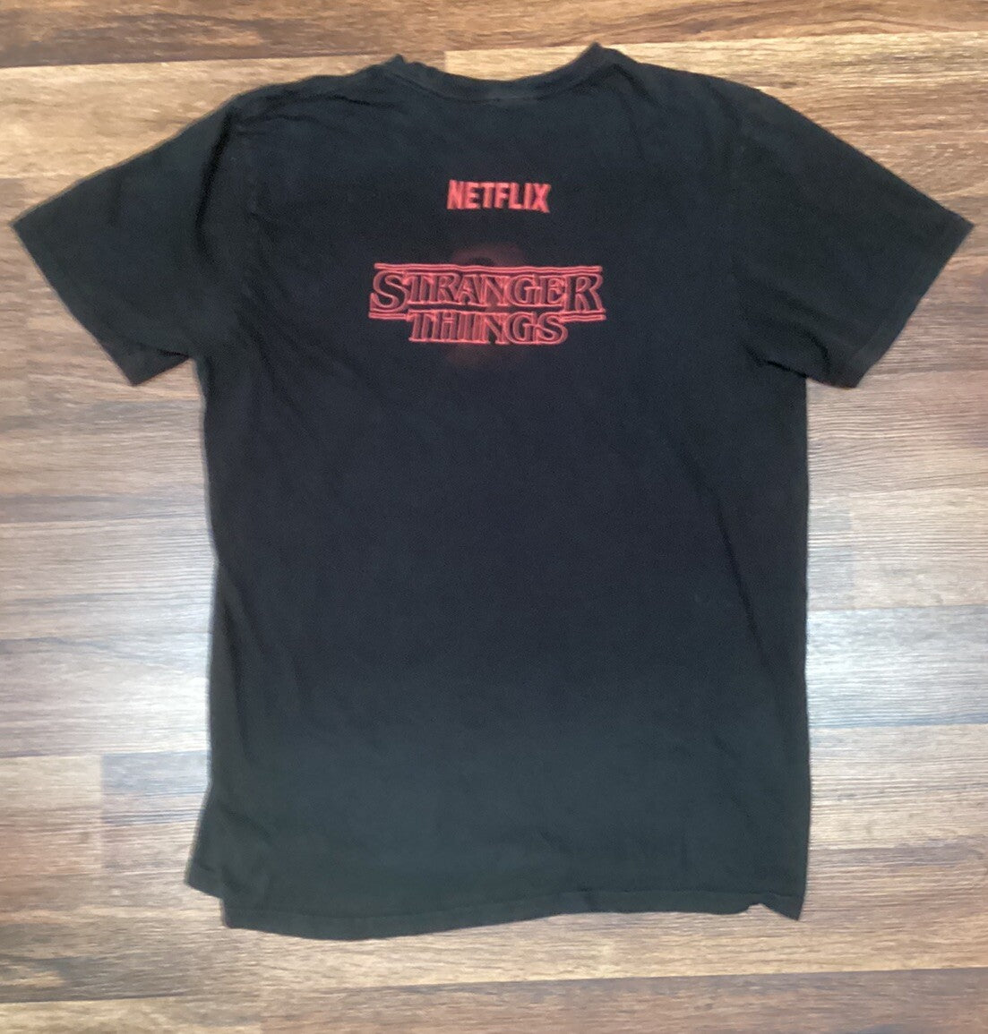 Stranger Things 2 Promotional Netflix Shirt Black Double Sided Promo SDCC (L)