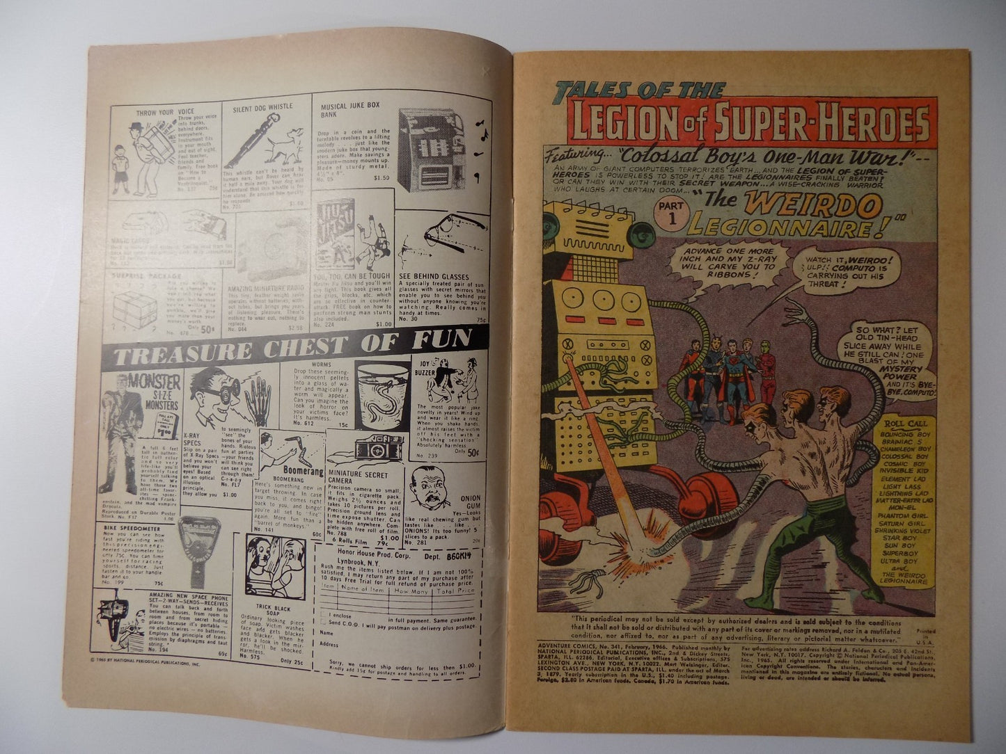 Adventure Comics #341 DC Comics Fine/Very Fine February 1966