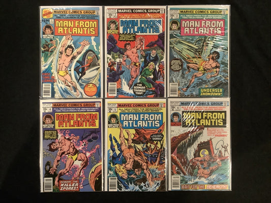 Man from Atlantis #1-6 Comic Lot, Marvel Comics, Bill Mantlo/John Buscema