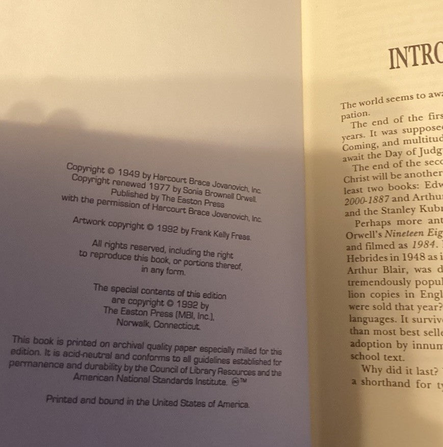 Easton Press 1984 NINETEEN EIGHTY FOUR Collectors Edition -JD