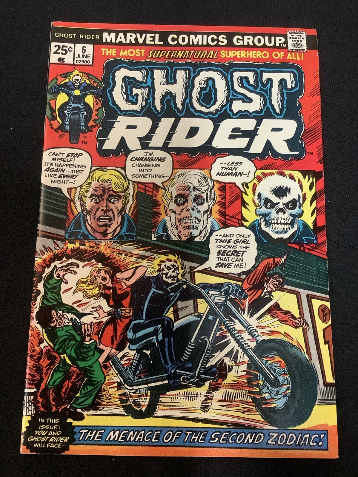 Ghost Rider #6 (Marvel Comics June 1974) VF- (7.5) Jim Mooney, John Romita Sr.