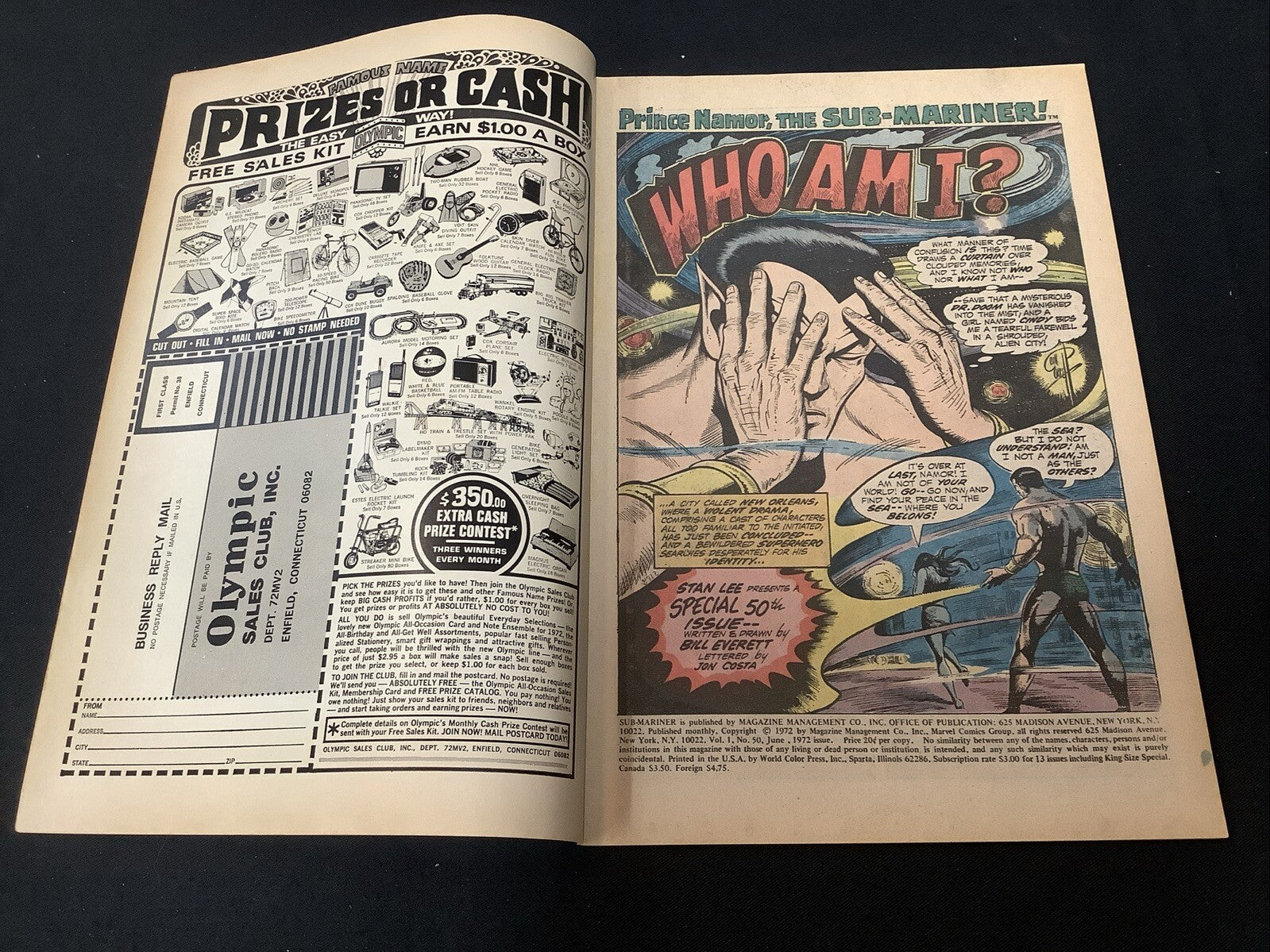 Sub-Mariner #50 (Marvel Comics June 1972) VF (8.0) 1st Appearance Of Namorita