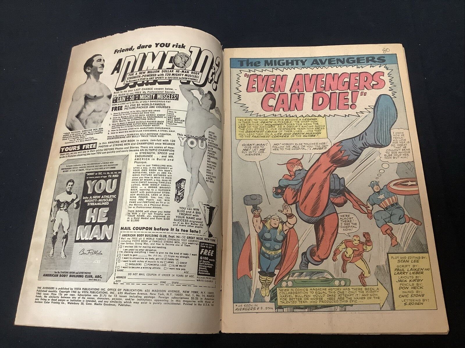 Avengers #14 (Marvel Comics March 1965) VG+ (4.5) “Even An Avenger Can Die”