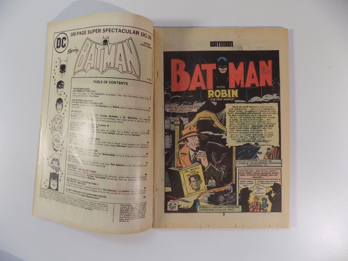 100 Page Super Spectacular #20 Batman DC Comic September 1973 Very Fine-