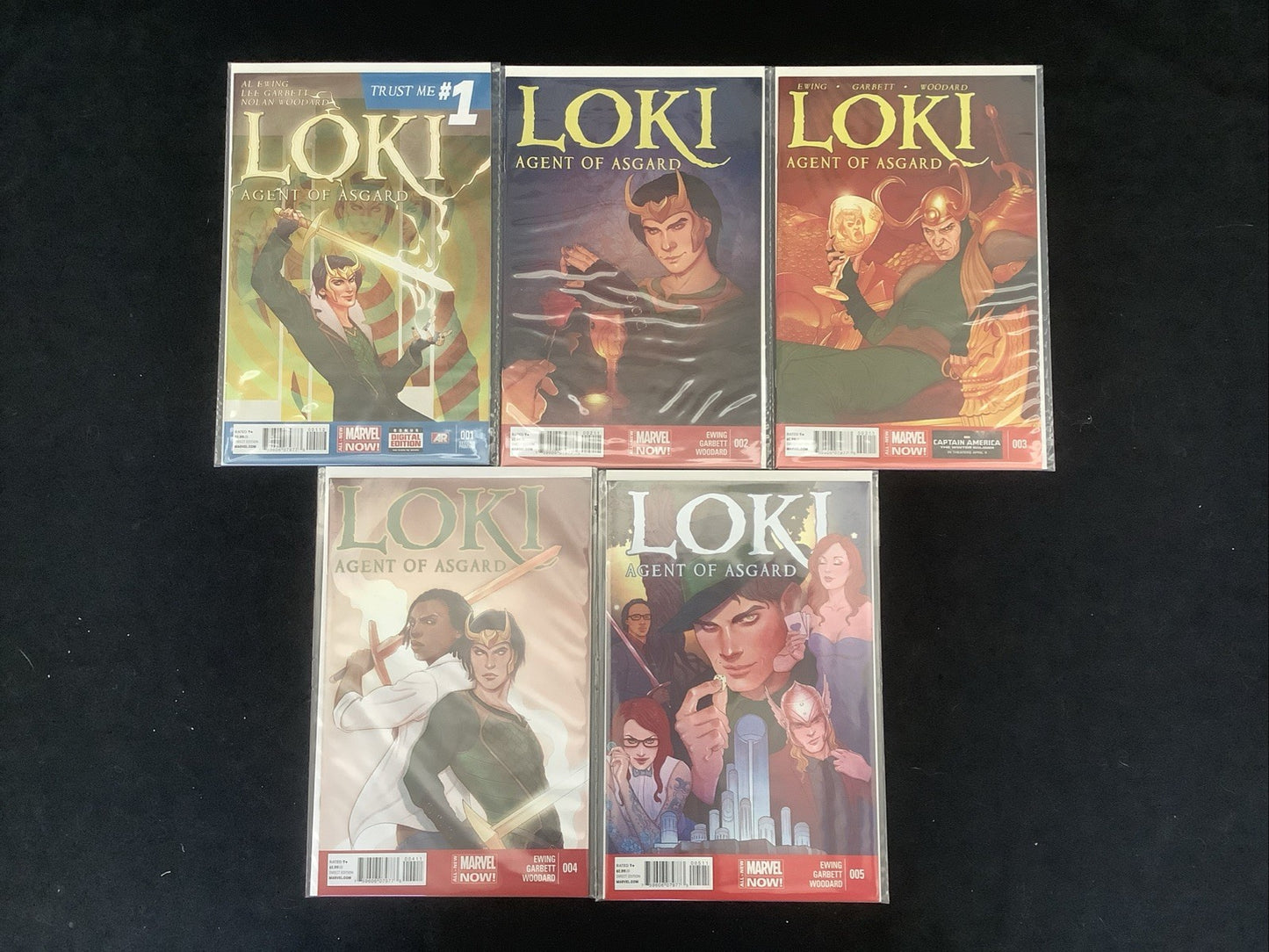 Loki Agent of Asgard #1-5 Comic Lot, Marvel Comics, Jenny Frison Blue Variant #1