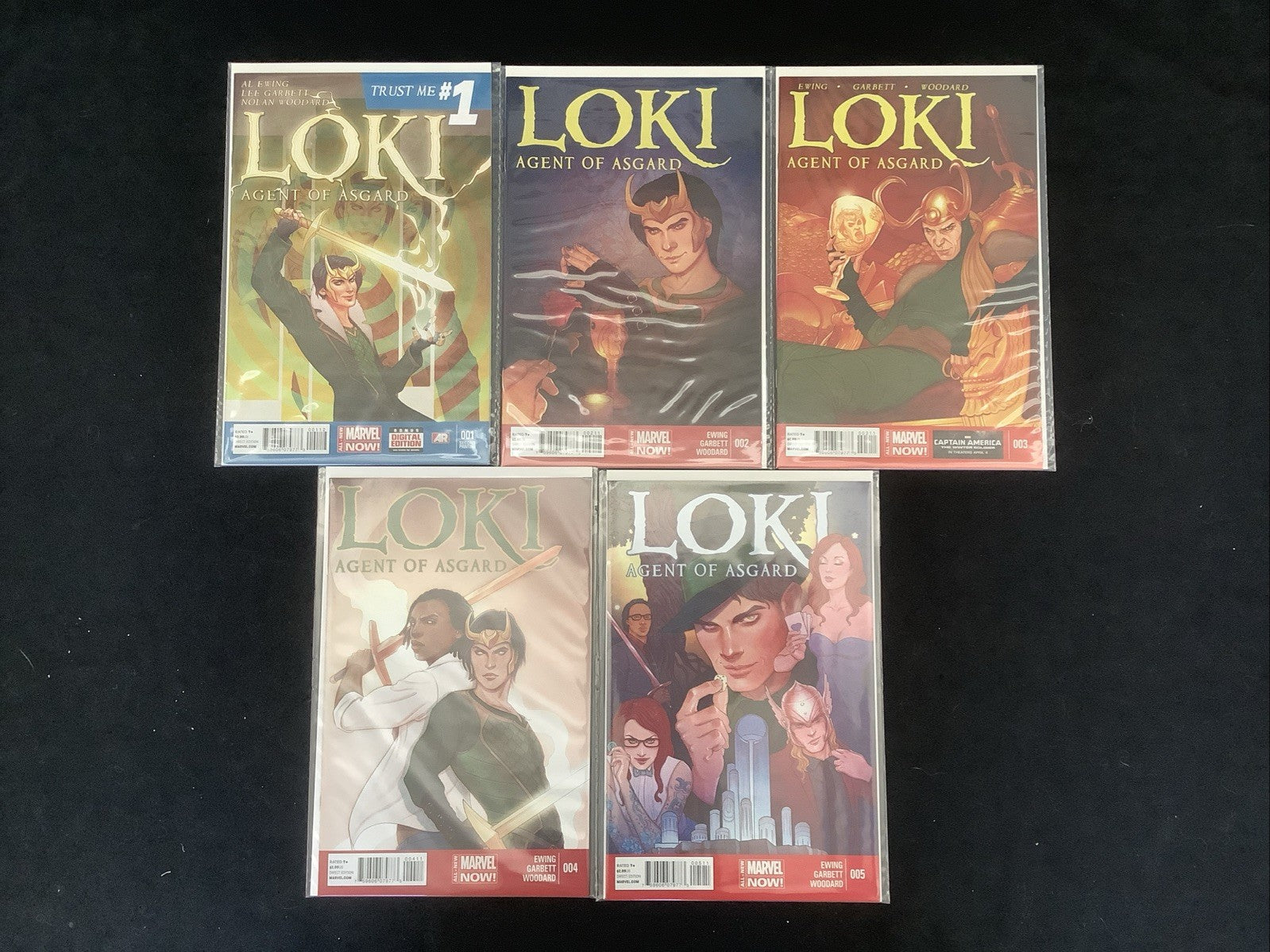 Loki Agent of Asgard #1-5 Comic Lot, Marvel Comics, Jenny Frison Blue Variant #1