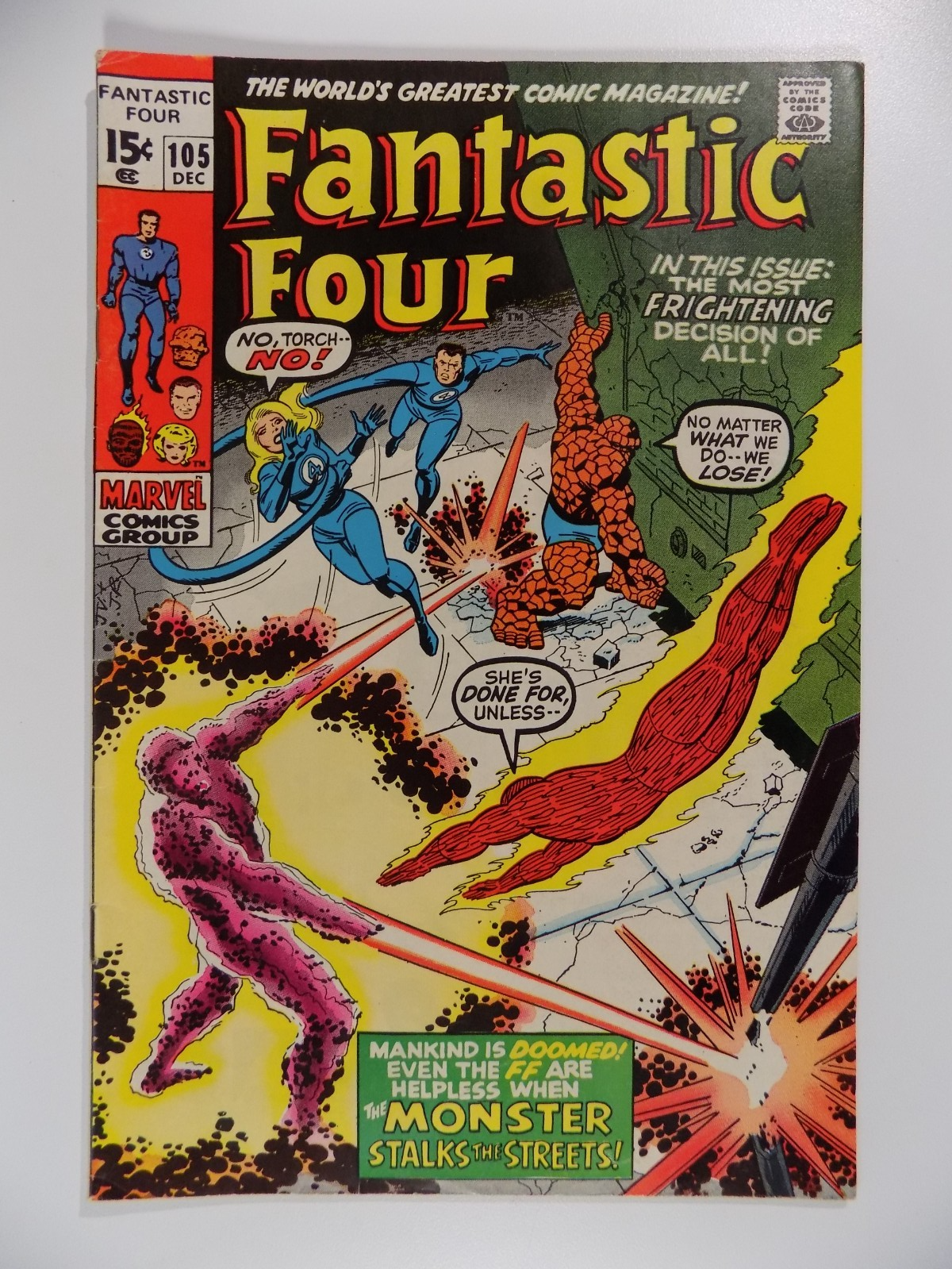 Fantastic Four #105 Marvel Comic December 1970 Very Fine+