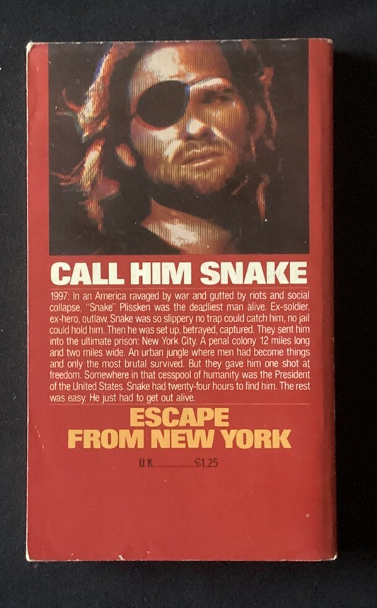 Escape From New York By Mike McQuay 1981 Paperback Book (Corgi, U.K. Edition) JD