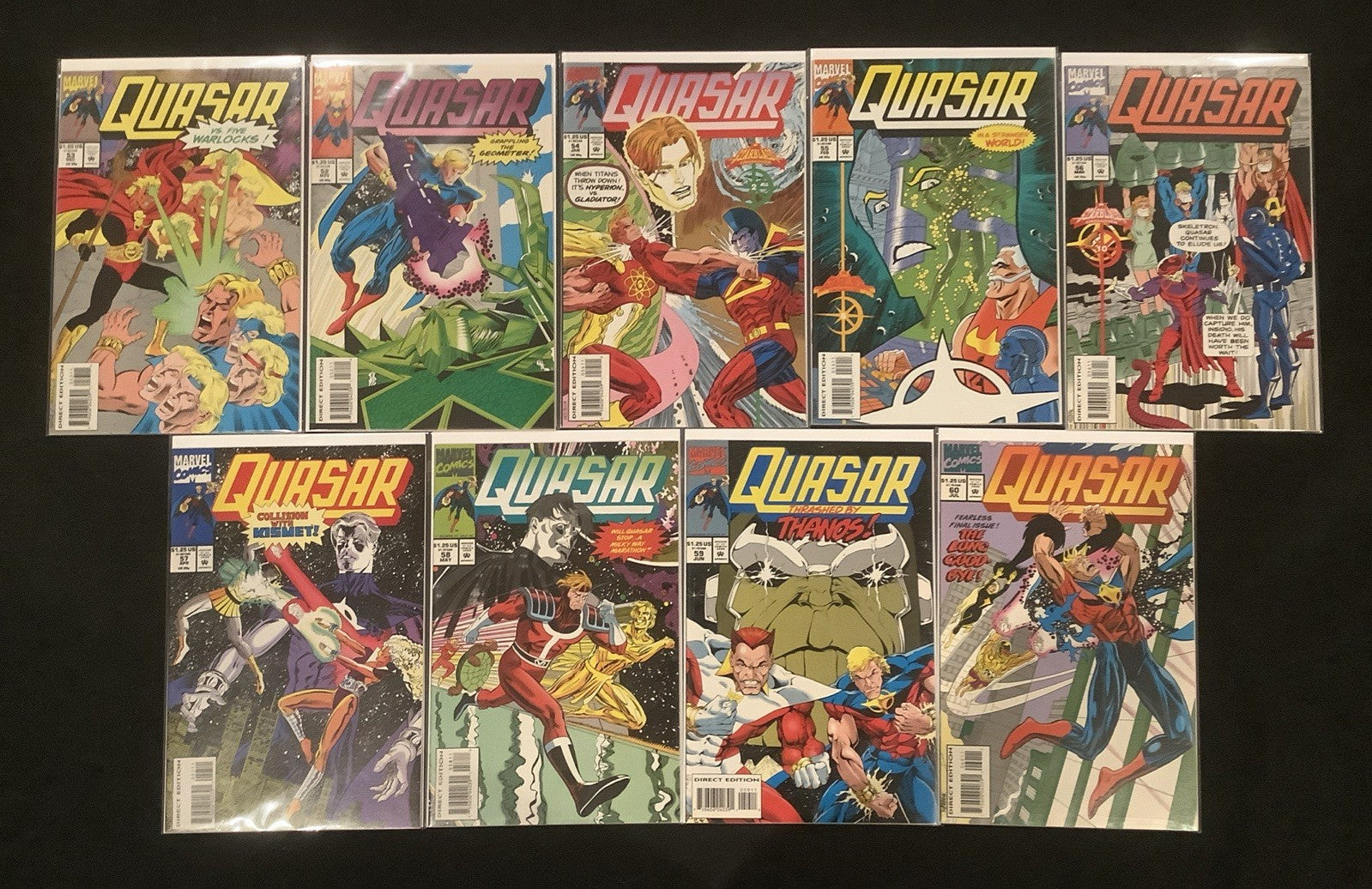Quasar #53-60 Comic Lot, Marvel Comics, 2nd App Buried Alien (Flash Cameo)