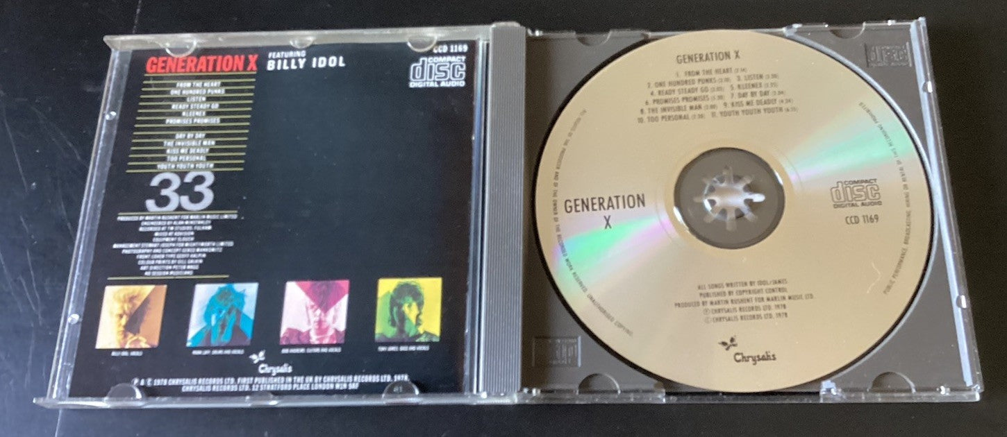 Generation X Featuring Billy Idol (CD, Chrysalis, Import, Like New)  JD