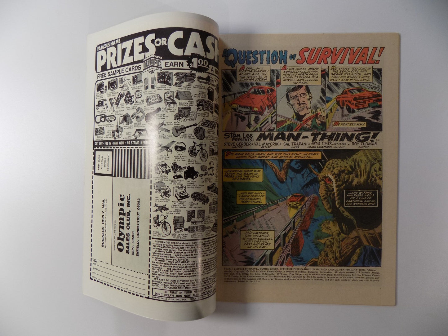 Adventure Into Fear #18 Marvel Comic November 1973 Very Fine/Near Mint