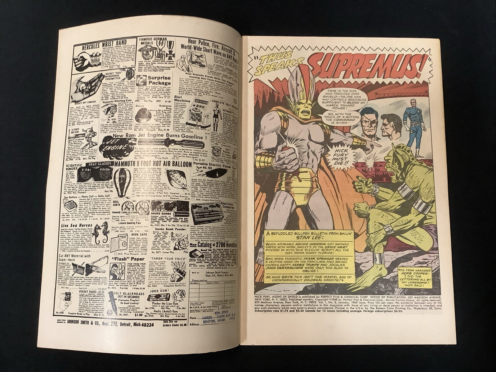 Nick Fury Agent of Shield #8 (Marvel Comics January 1969) VF- (7.5) Stan Lee