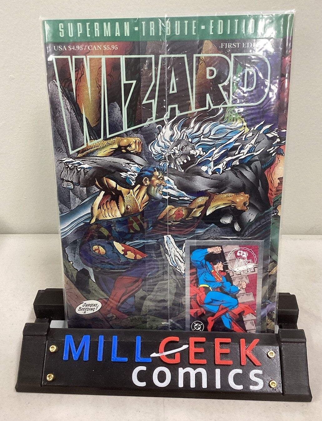 Wizard: First Edition (1993) Comic Book Magazine w/ Card Superman Tribute