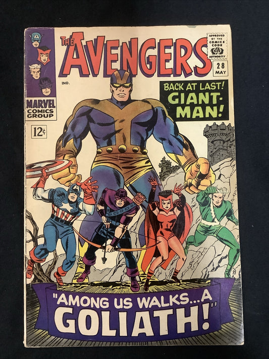 Avengers #28 (1966) VG/F (5.0) 1st App The Collector, Goliath, Writing On Back