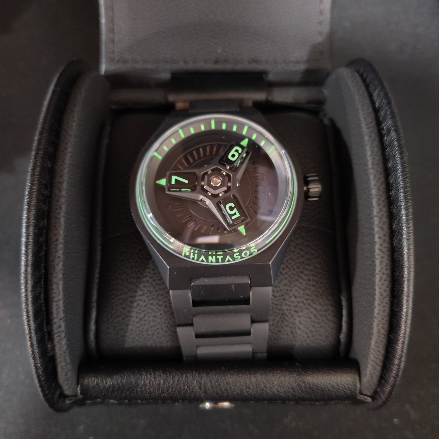 Phantasos Triclops 42mm Wandering Hour Automatic Watch - Nightwalker Black+Xtras