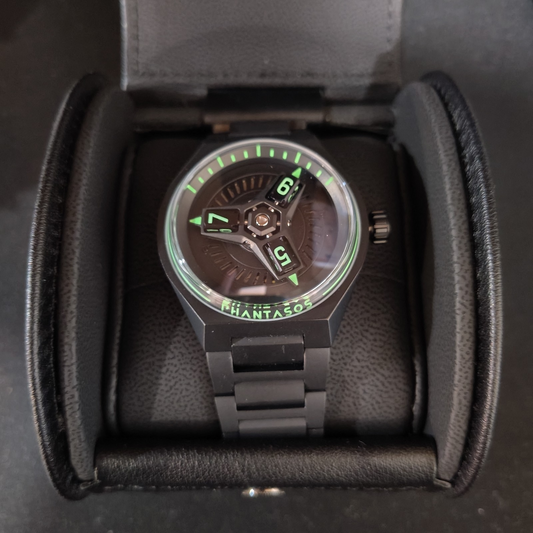 Phantasos Triclops 42mm Wandering Hour Automatic Watch - Nightwalker Black+Xtras