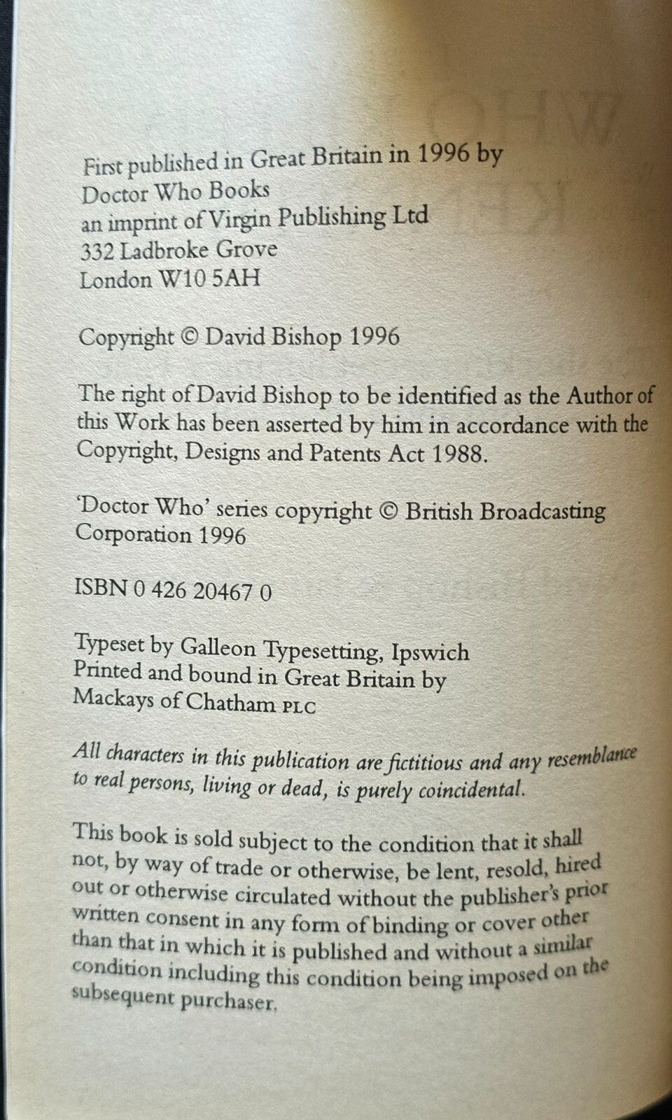 Who Killed Kennedy? DOCTOR WHO Tie-in! by David Bishop and James Stevens (1996)