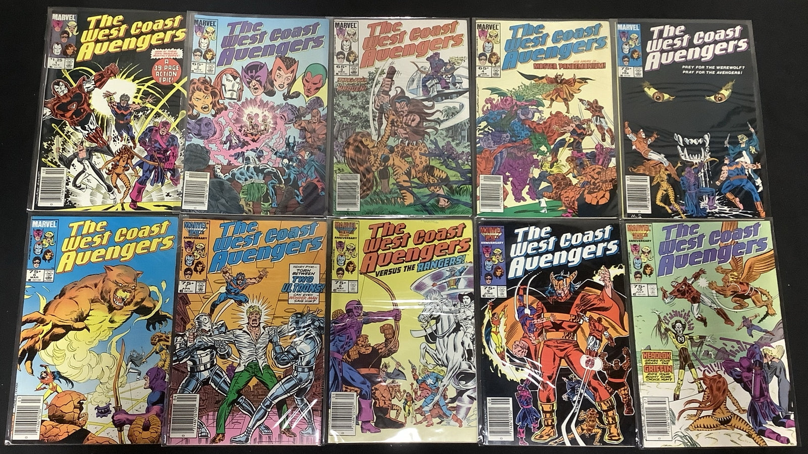 West Coast Avengers #1-10 Comic Lot, Steve Englehart/Al Milgrom, Newsstands