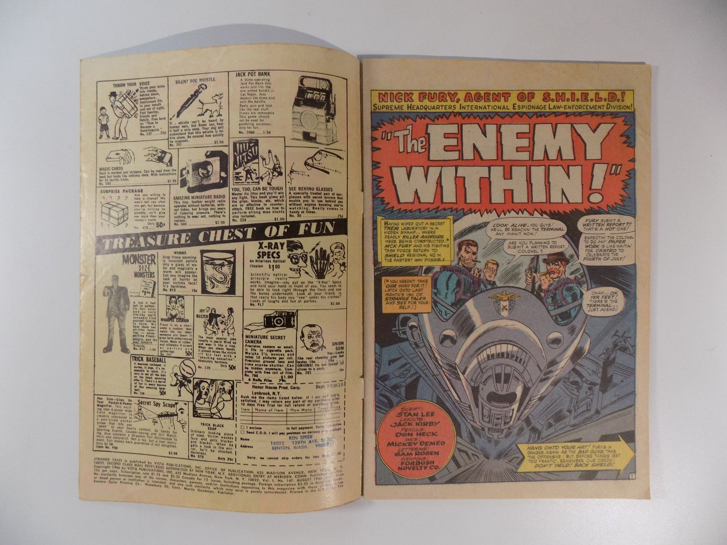 Strange Tales #147 Marvel Comic August 1966 Very Good/Fine