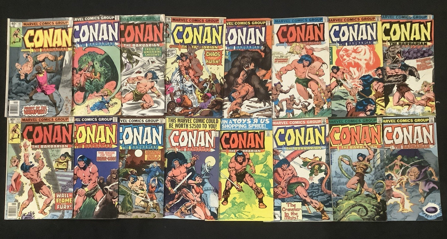 Conan the Barbarian #103-133 Comic Lot, Marvel, Reader Copies, Roy Thomas