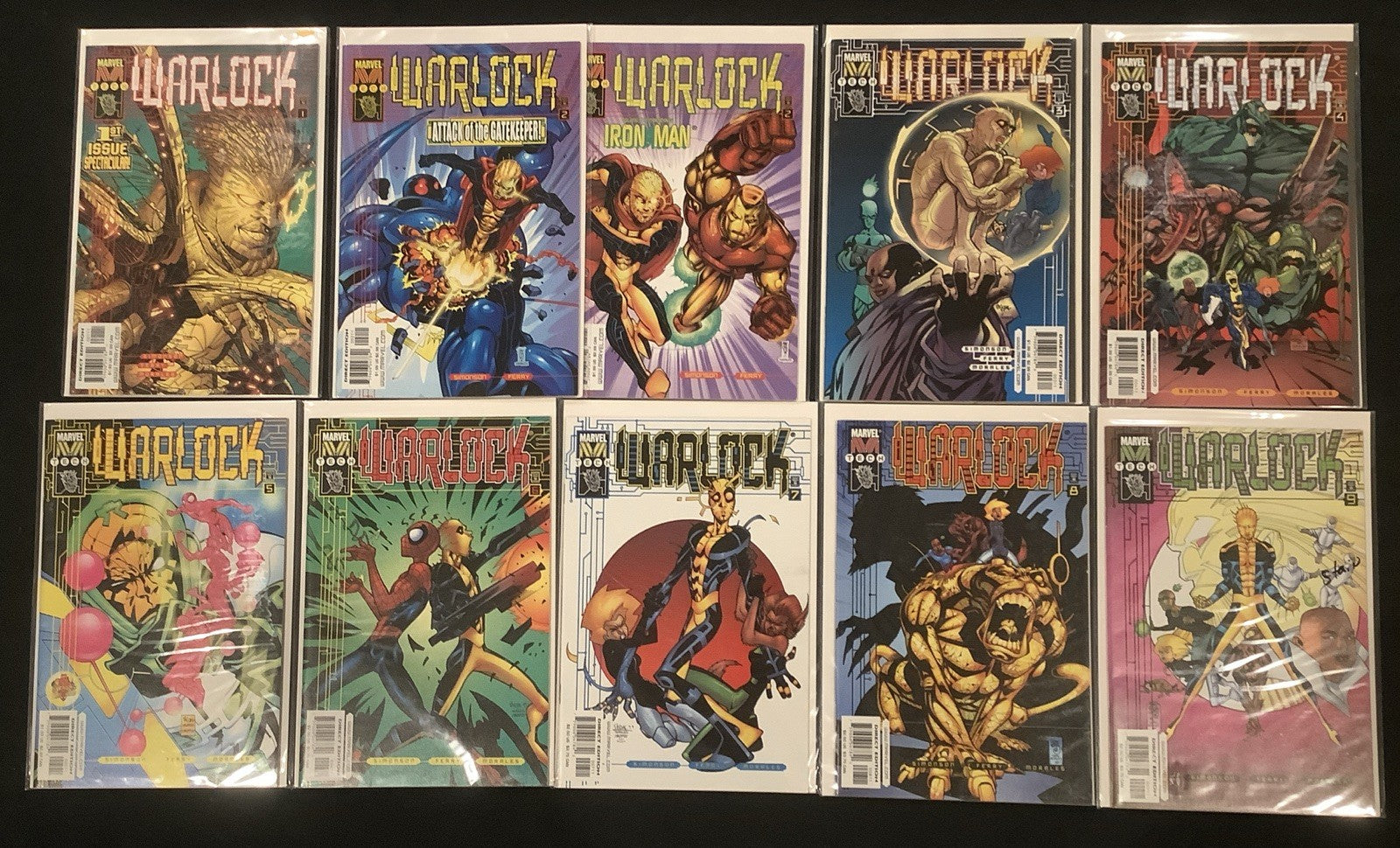 Warlock #1-9 + #2 Variant Complete Comic Series, Marvel, Small Water Stain #9