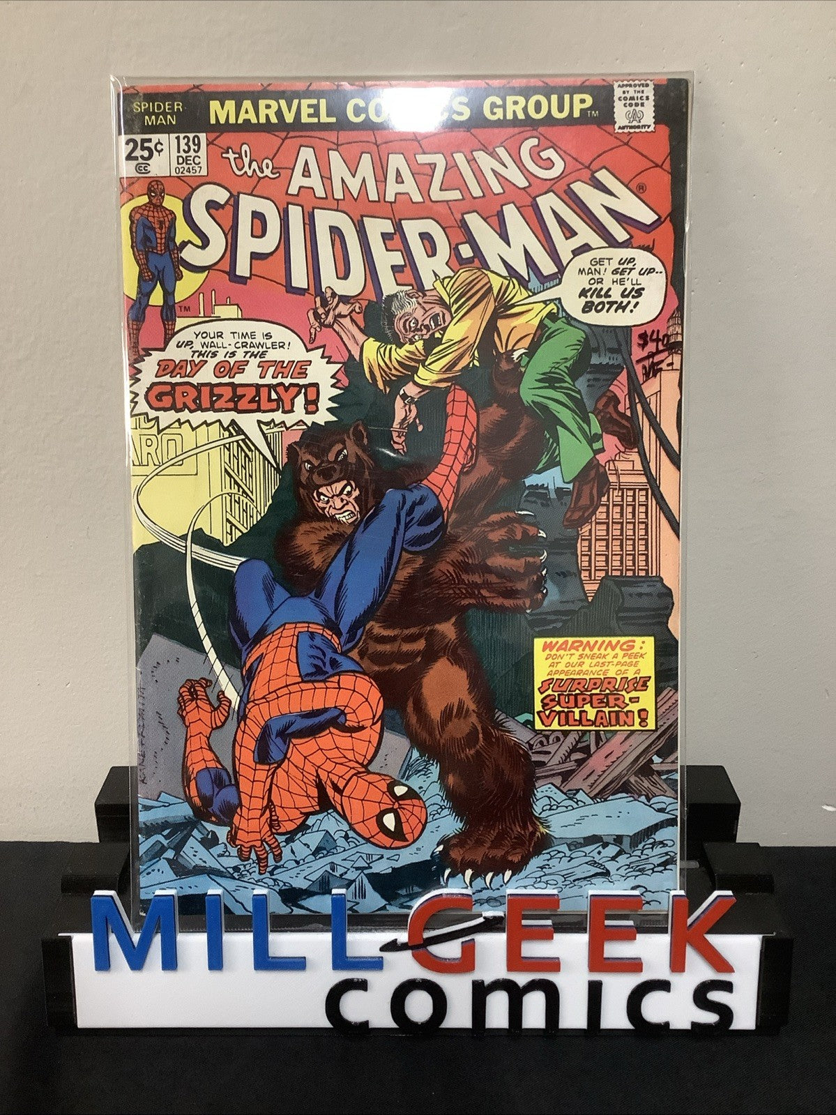 Amazing Spider-Man #139 (Marvel Comics Dec 1974) VF- (7.5) 1st App Grizzly