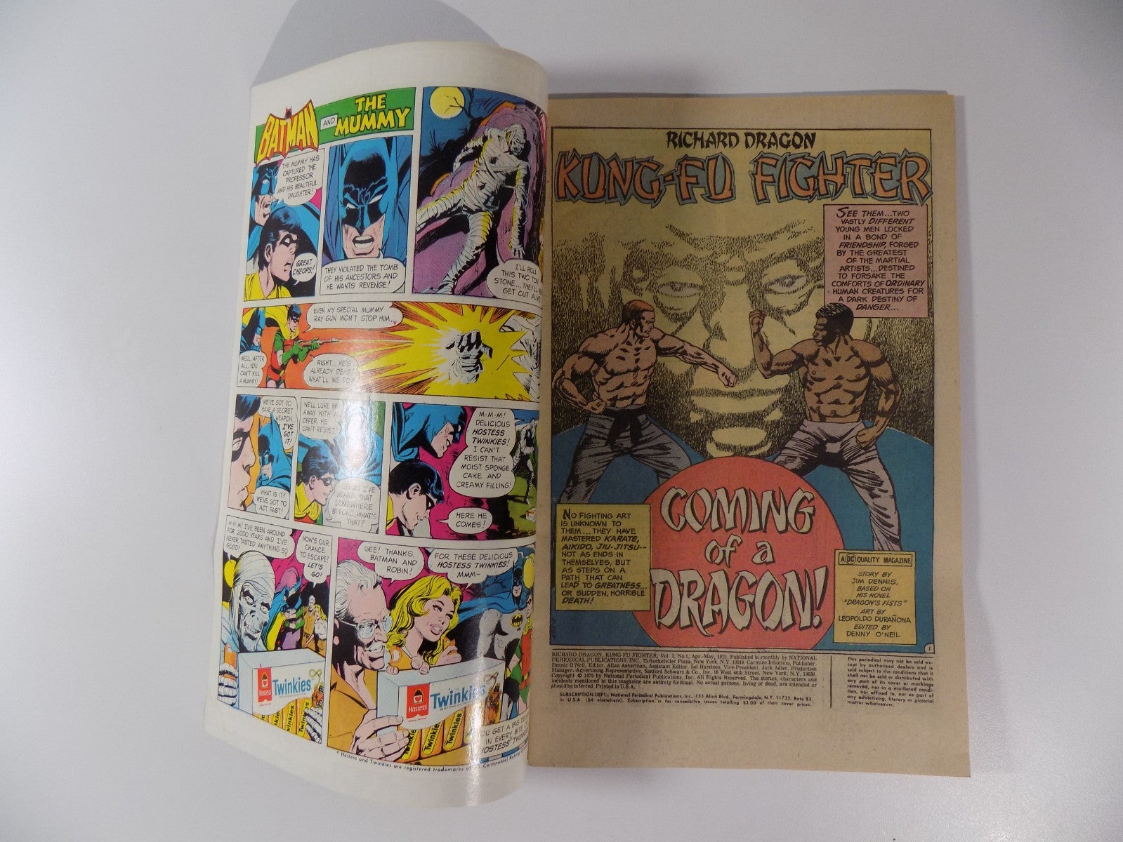 Kung-Fu Fighter #1 Richard Dragon DC Comic May 1975 Very Fine
