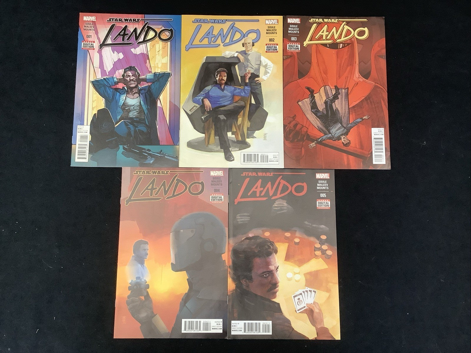 Star Wars Lando #1-5 Complete Comic Set, Marvel, Soule/Maleeve, 2015