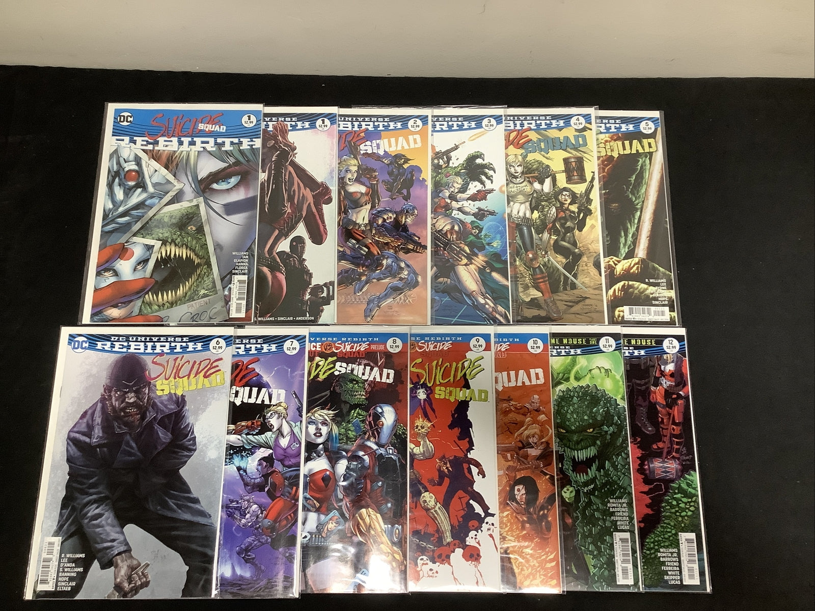 Suicide Squad #1-12 + Rebirth one-shot comic lot (2016) Jim Lee Rob Williams