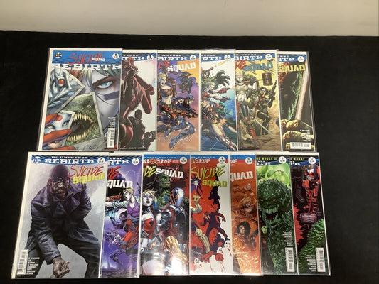 Suicide Squad #1-12 + Rebirth one-shot comic lot (2016) Jim Lee Rob Williams