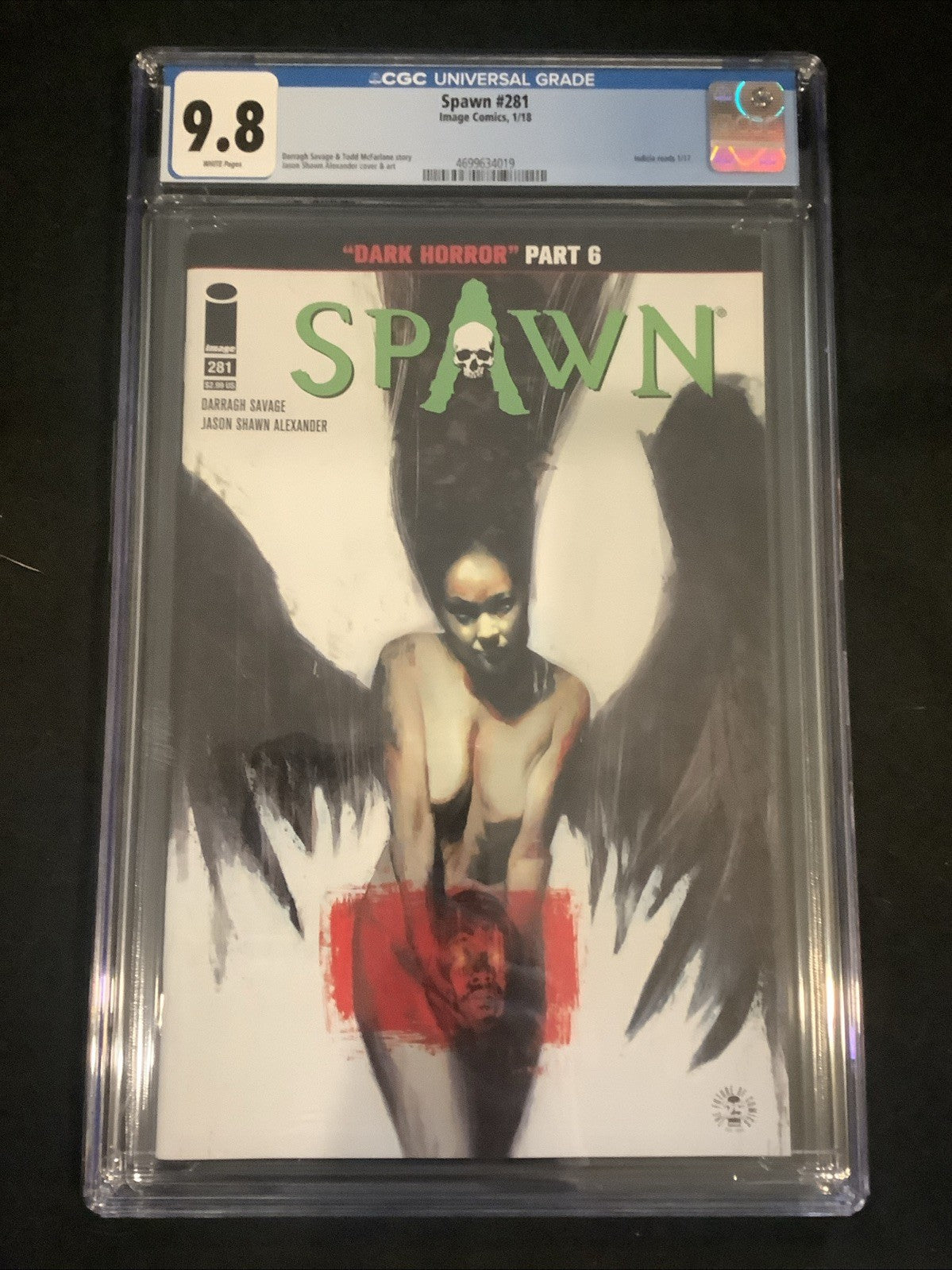 Spawn #281 (Image Comics) CGC Graded 9.8 (NM/M) White Pages, Todd McFarlane
