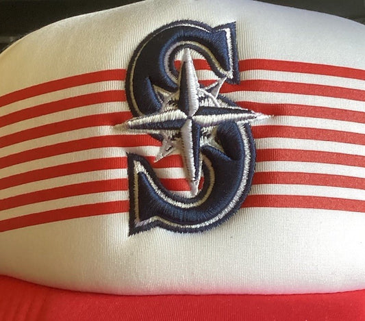 2025 Seattle Mariners SGA 7/4 Cap 4th of July Celebration Patriotic Trucker Hat