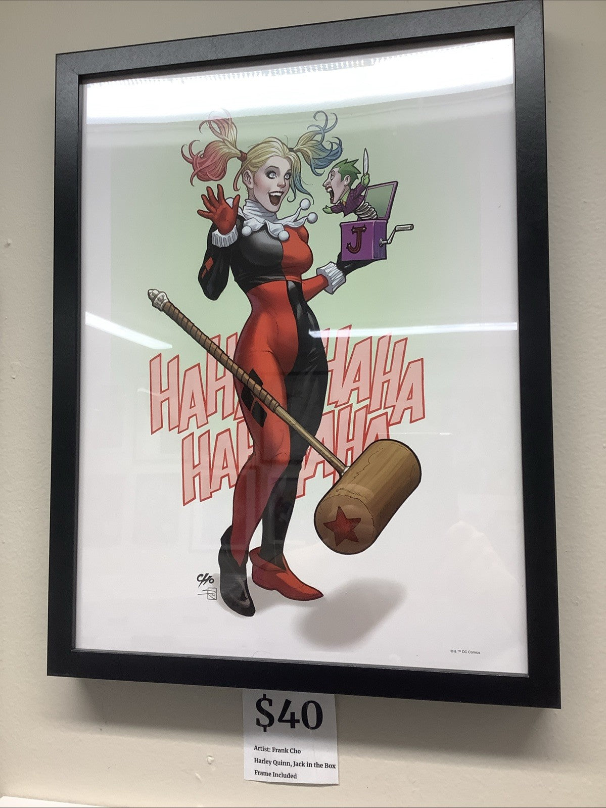 Harley Quinn by Frank Cho Jack In The Box 12x16 Art Print, DC Comics, W/ Frame