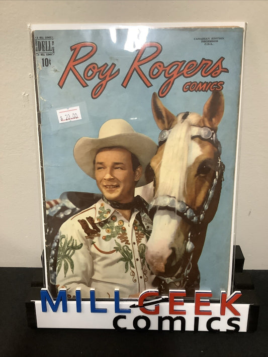 Roy Rogers Comics #23 (Dell Comics 1949) 1/8” Spine Roll, 2” Spine Split