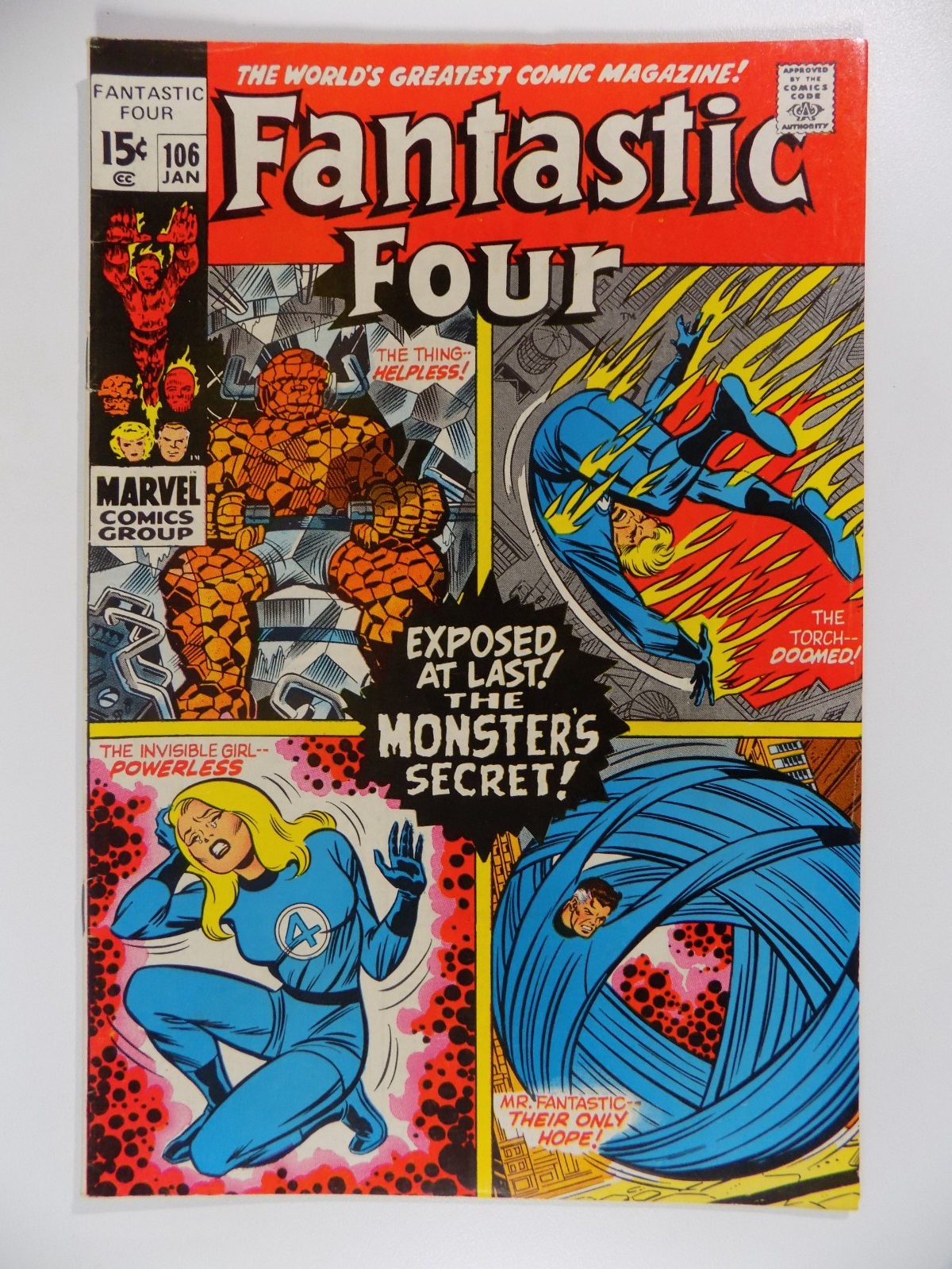 Fantastic Four #106 Marvel Comic January 1971 Very Fine-