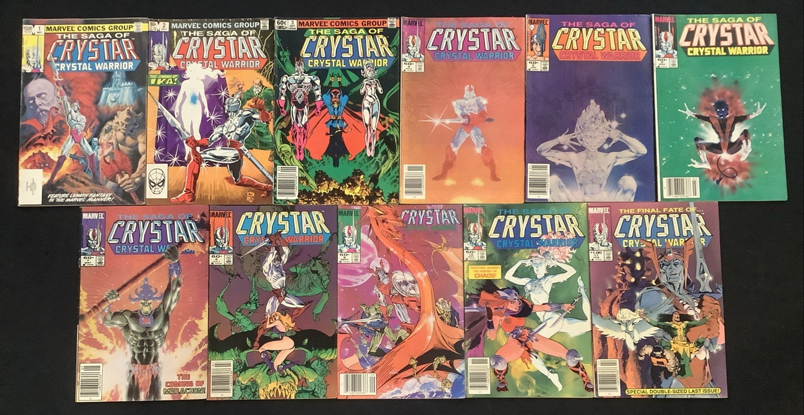 Saga of Crystar, Crystal Warrior #1-11 Complete Comic Set, Marvel, Jim Shooter