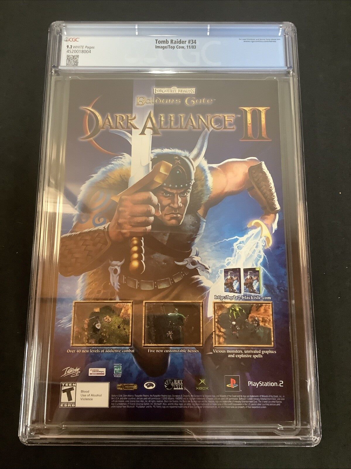 Tomb Raider #34 (2003) CGC Graded 9.2, White Pages, Adam Hughes Cover, Top Cow