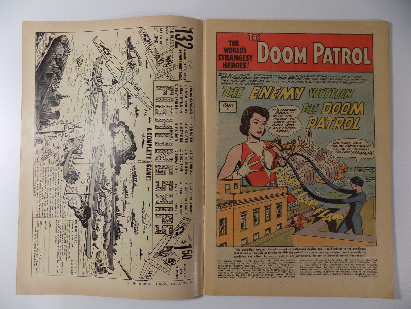 Doom Patrol #90 DC Comic September 1964 Fine-
