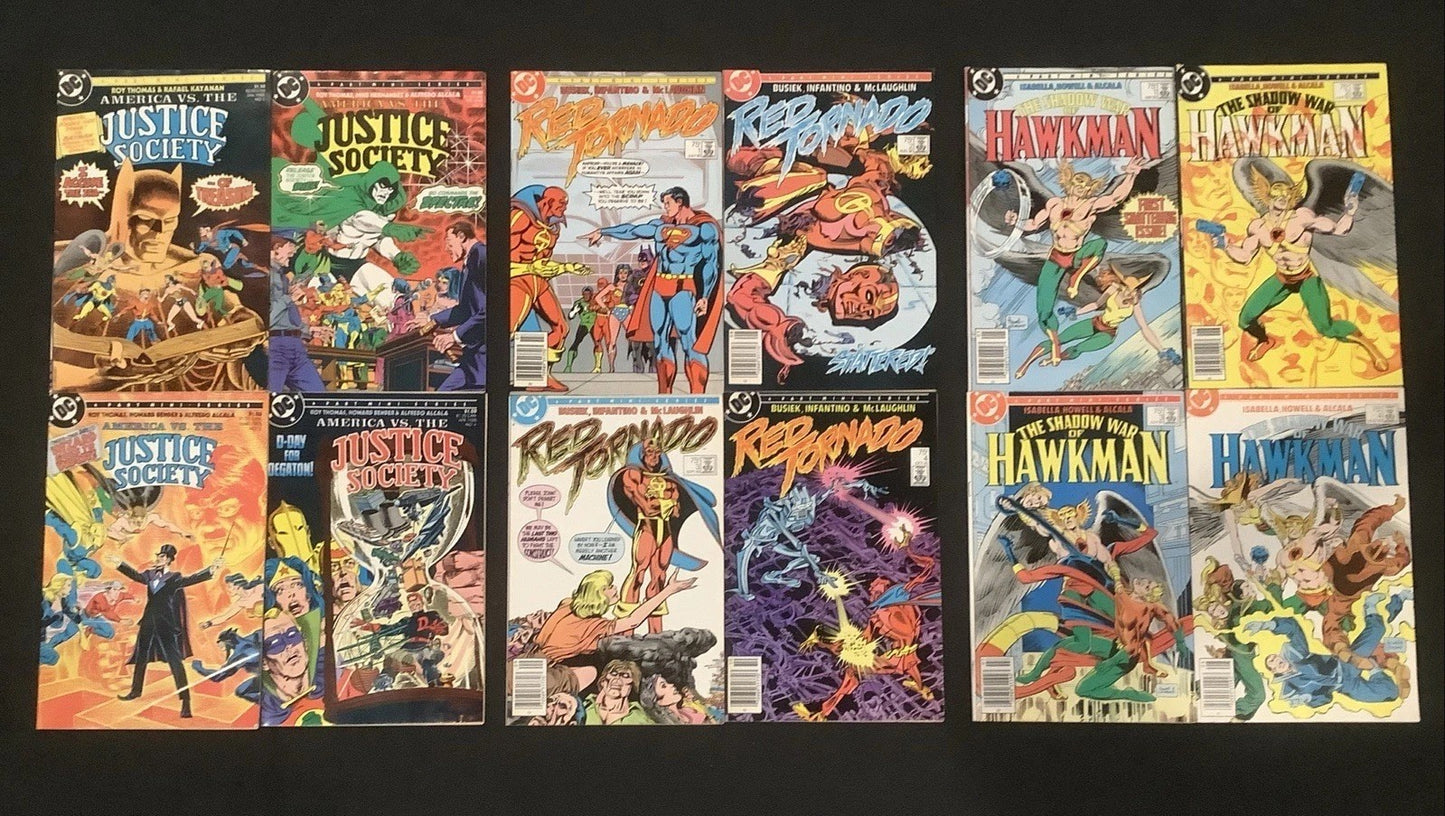 DC Comics 1985 Bundle: America Vs The JSA, Red Tornado, Shadow War Of Hawkman