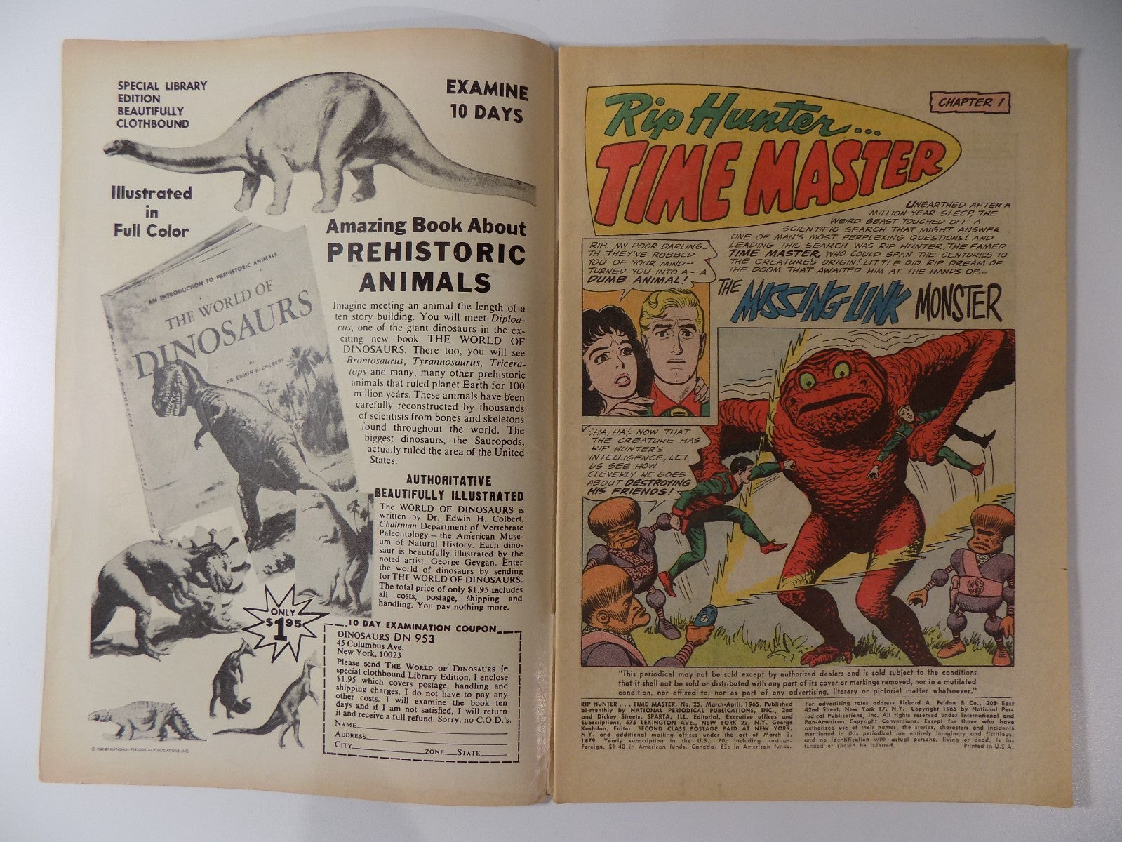 Rip Hunter Time Master #25 DC Comic April 1965 Fine