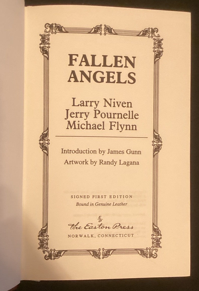 Fallen Angels - Niven, Pournelle, Flynn, 3 Sign 1st Edition Easton Press Book JD