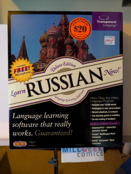 Learn Russian Now! Deluxe Edition, Big Box Complete w/Microphone, PC CD-ROM -JD