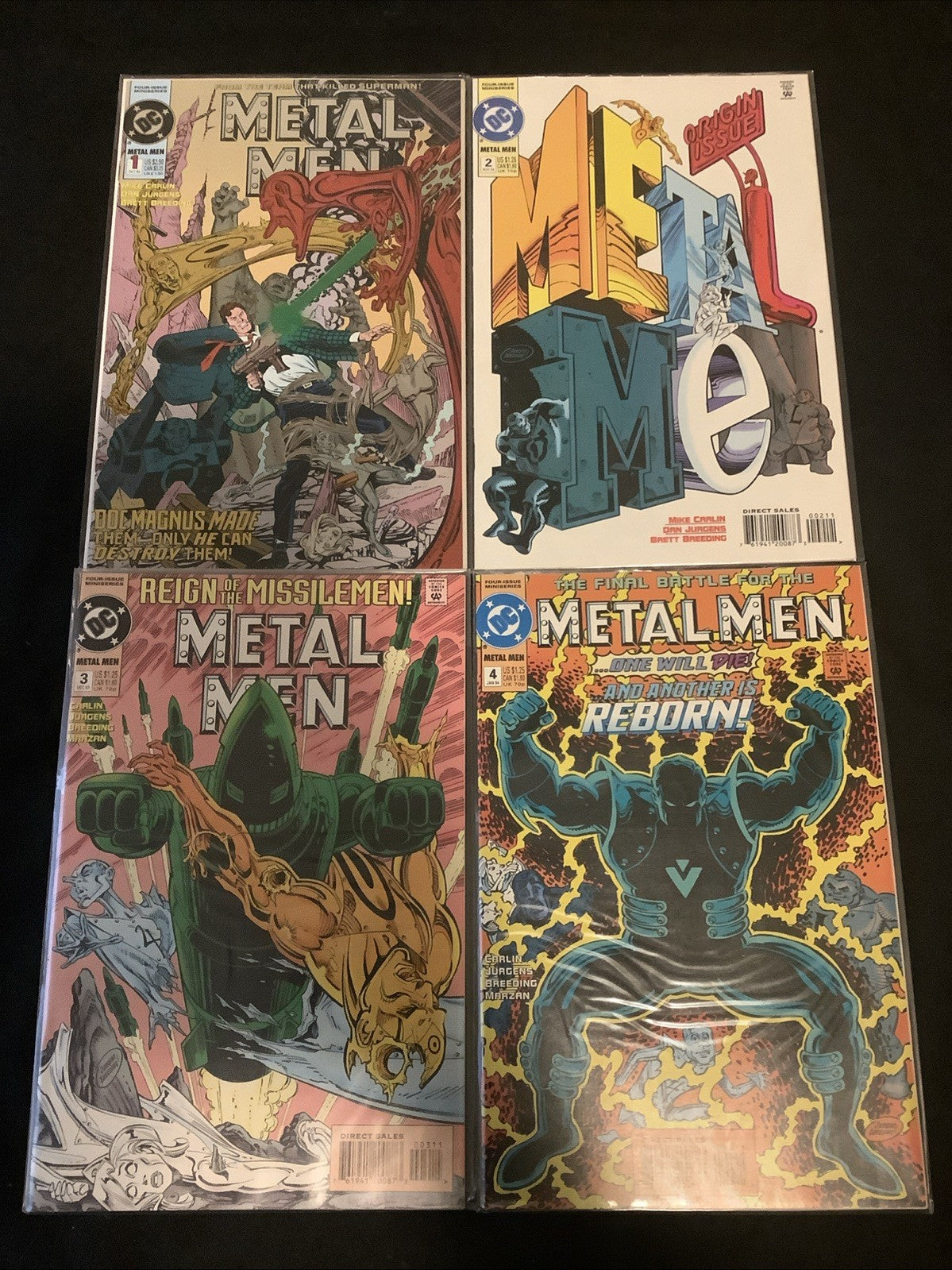 Metal Men #1-4 Complete Comic Mini Series, DC Comics, Carlin/Jurgens, 1994