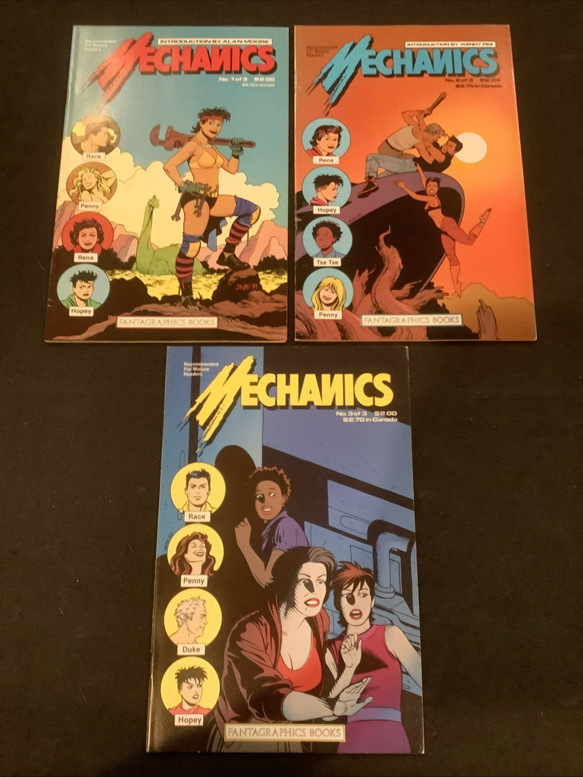 Mechanics #1-3 Complete Comic Set, Fantagraphics, Jaime Hernandez, 1985