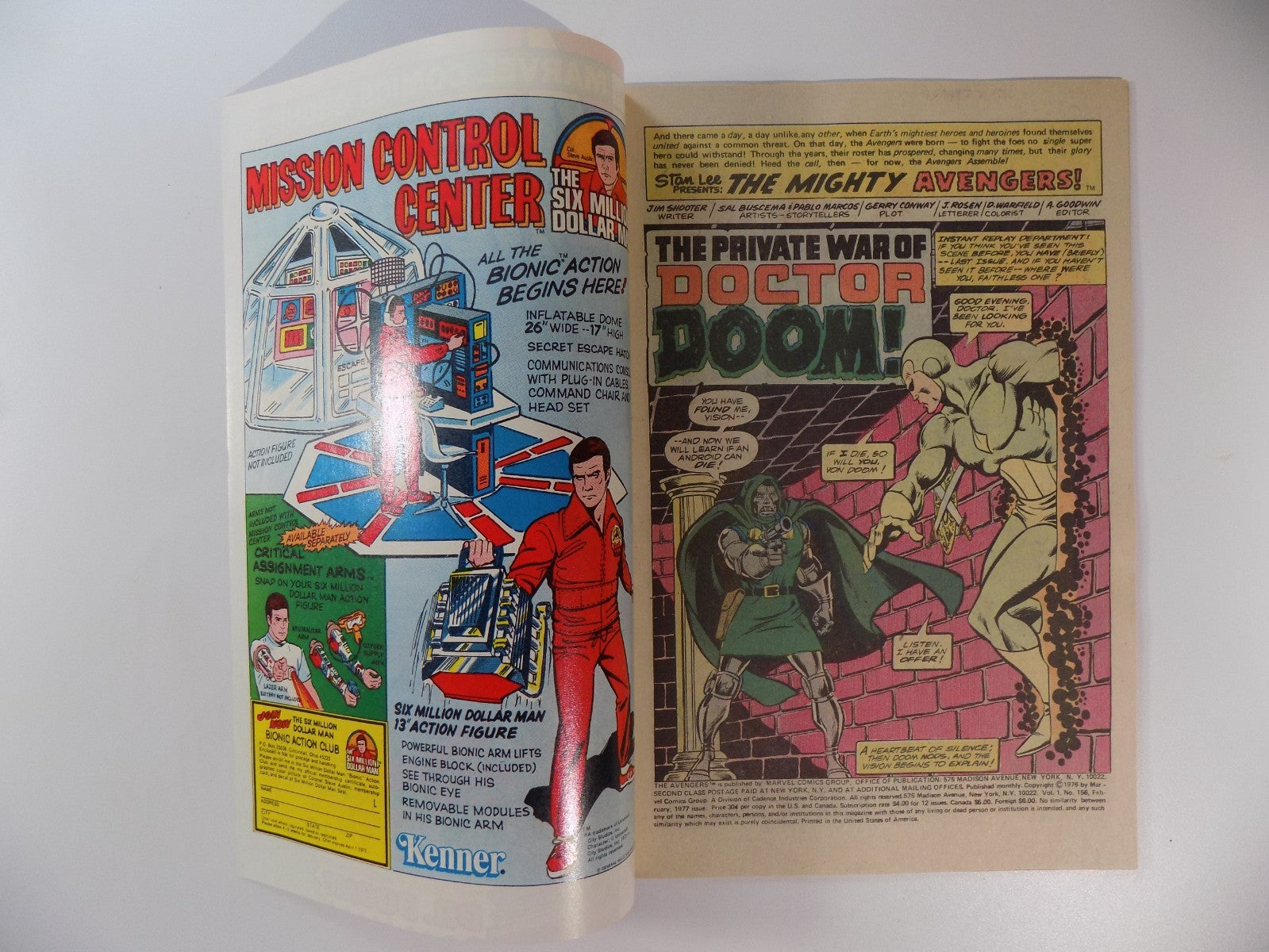 Avengers #156 Marvel Comic February 1977 Very Fine/Near Mint
