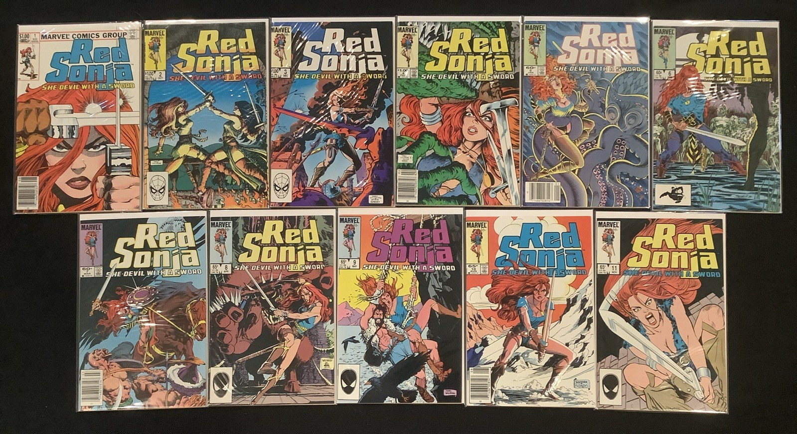 Red Sonja #1-11 Comic Lot, Marvel Comics, Tom DeFalco/Dave Simons, 1983