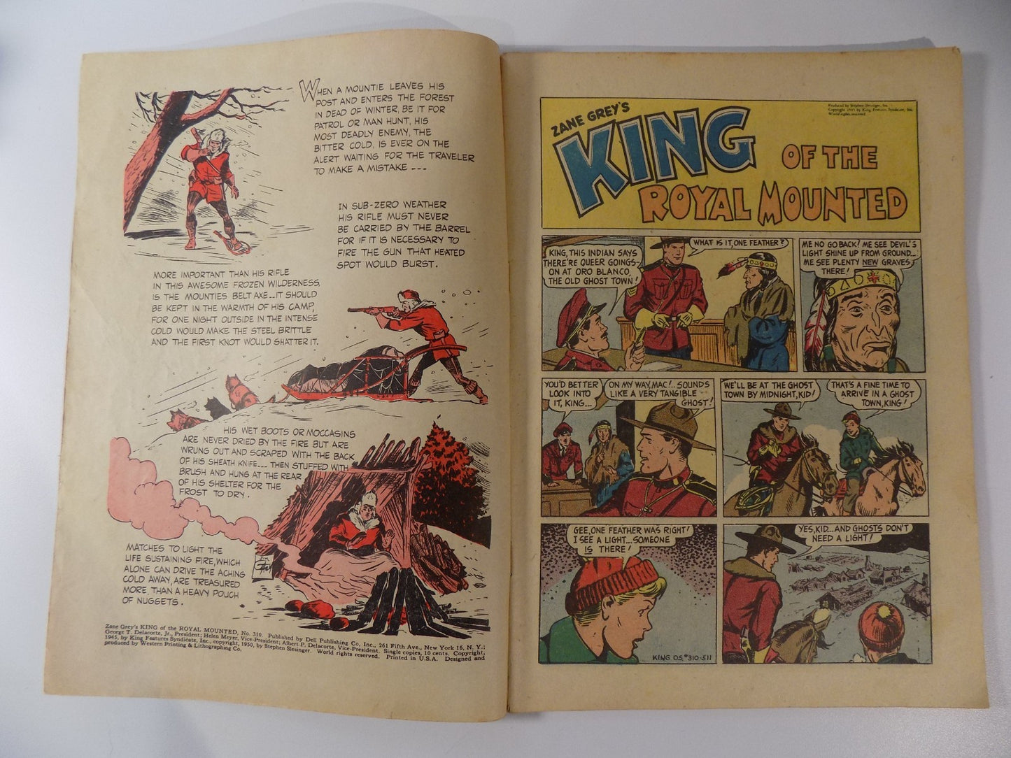 King of the Royal Mounties (Zane Grey's) Four Color #310 Dell Comic 1950 Fine